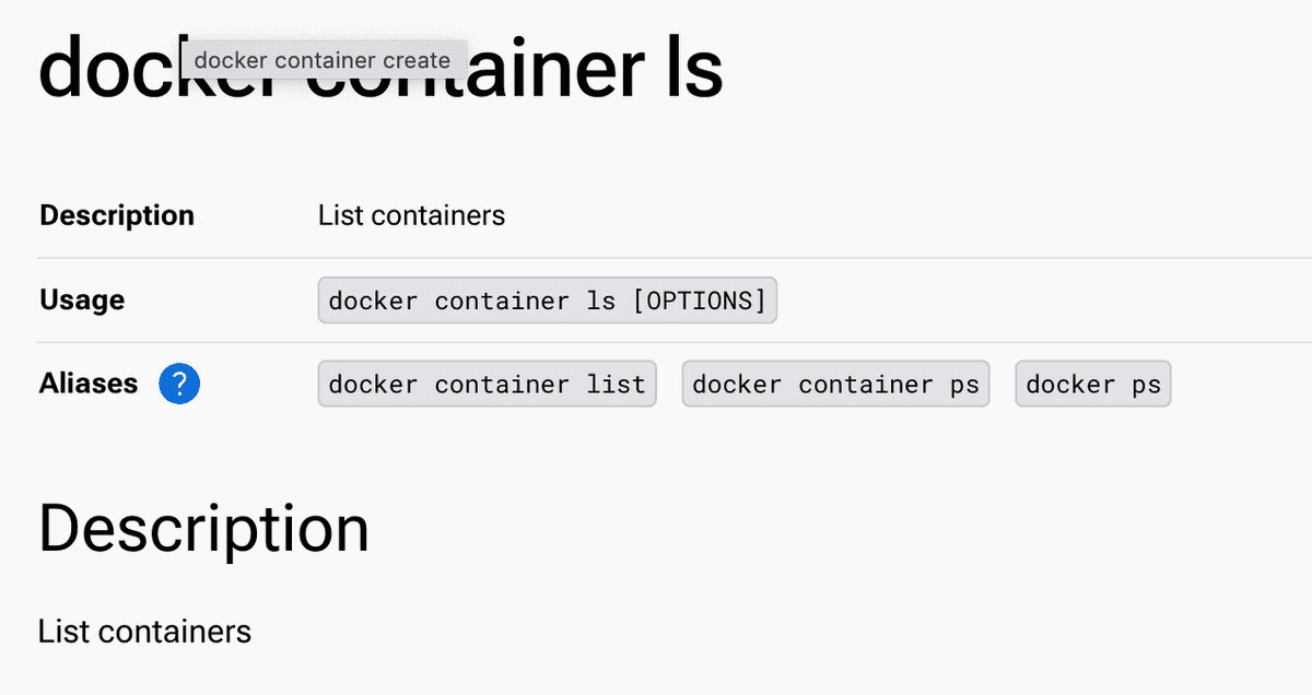 docker container ls
